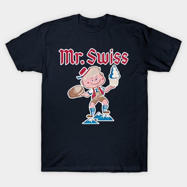 Mr. Swiss Restaurant Chain Abstract T-Shirt by RetroZest